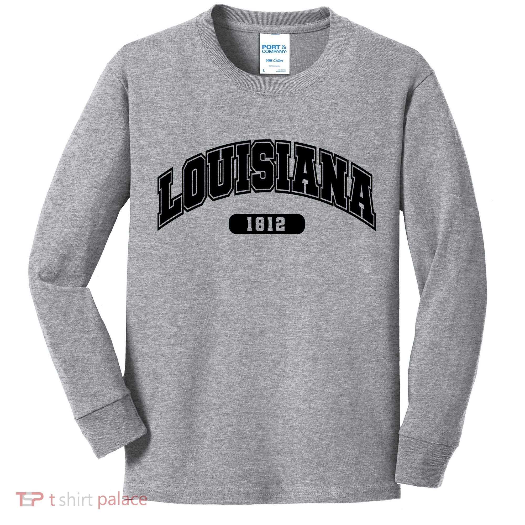 Louisiana Collegiate Style 1812 Kids Long Sleeve Shirt