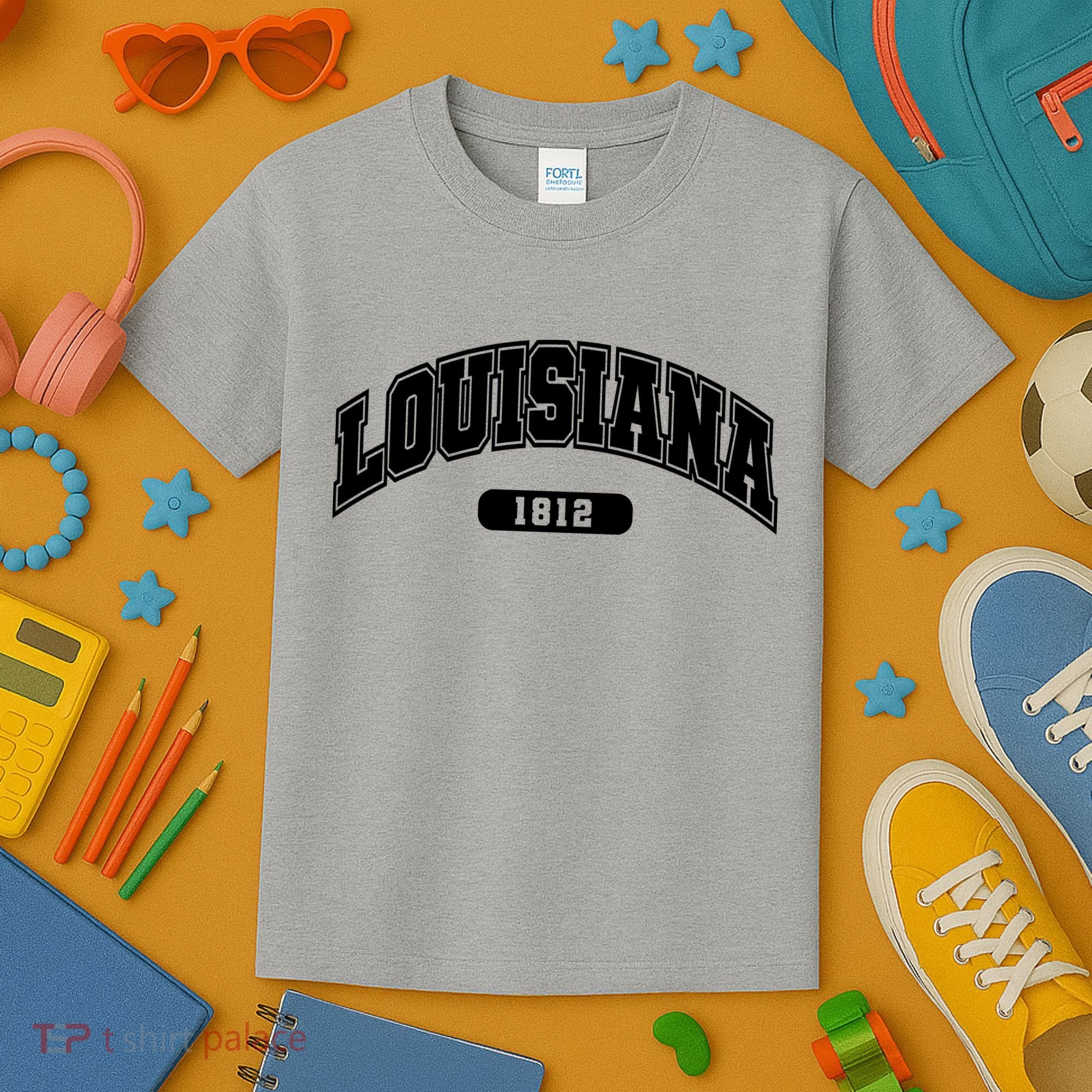 Louisiana Collegiate Style 1812 Kids T-Shirt