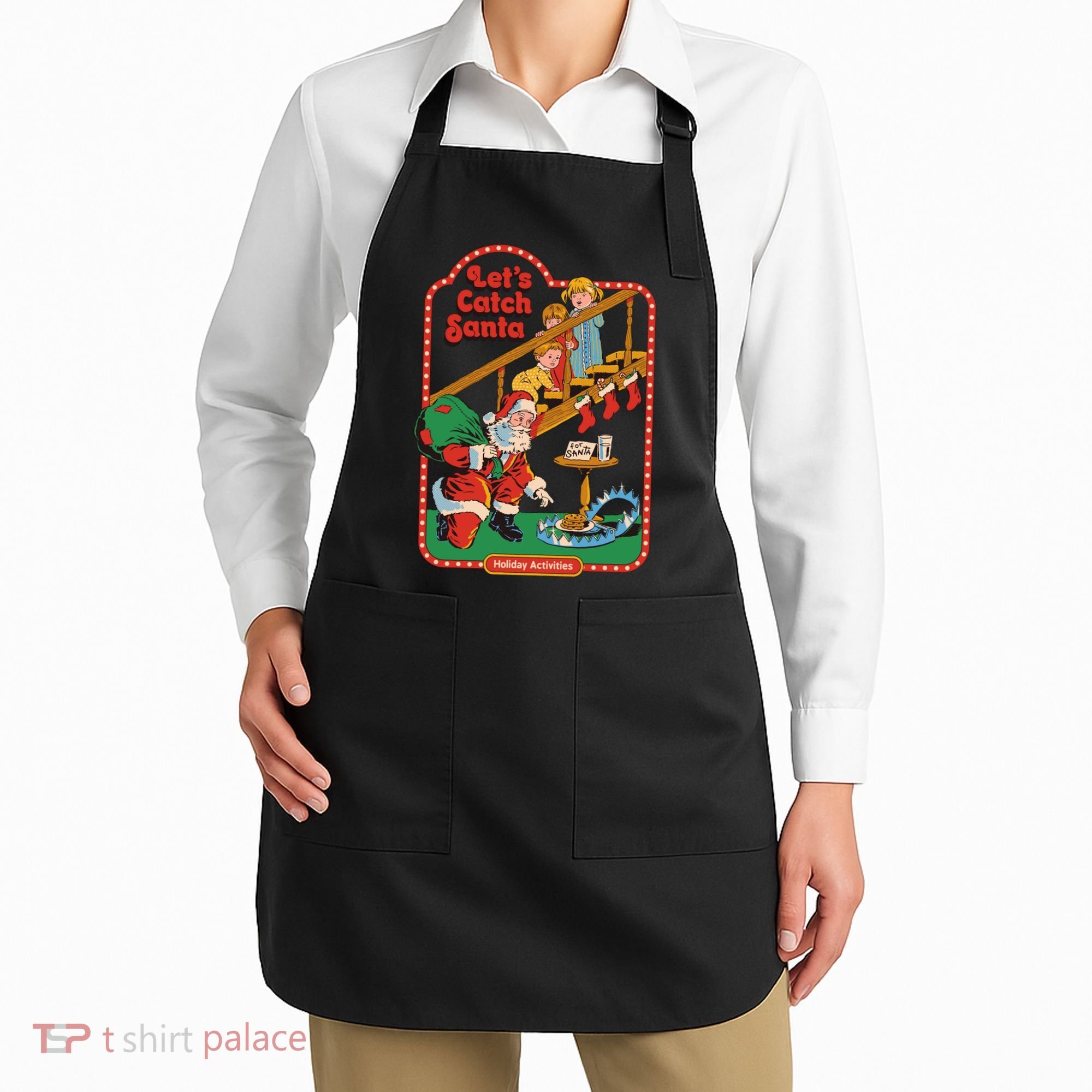 Let's Catch Santa Holiday Archives Apron