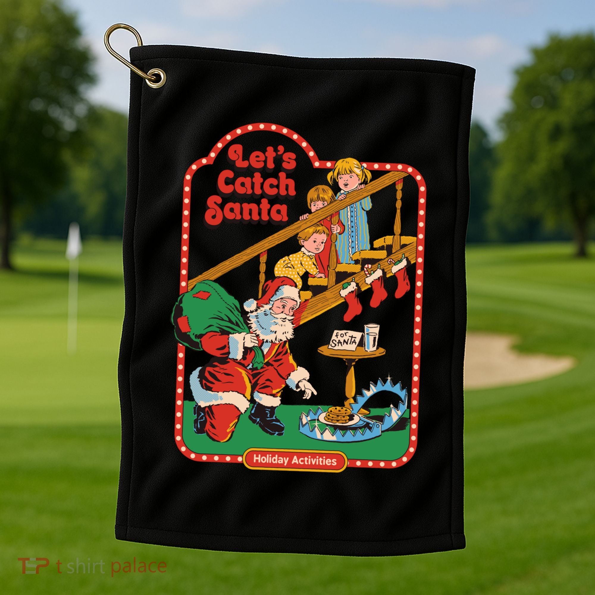 Let's Catch Santa Holiday Archives Golf Towel