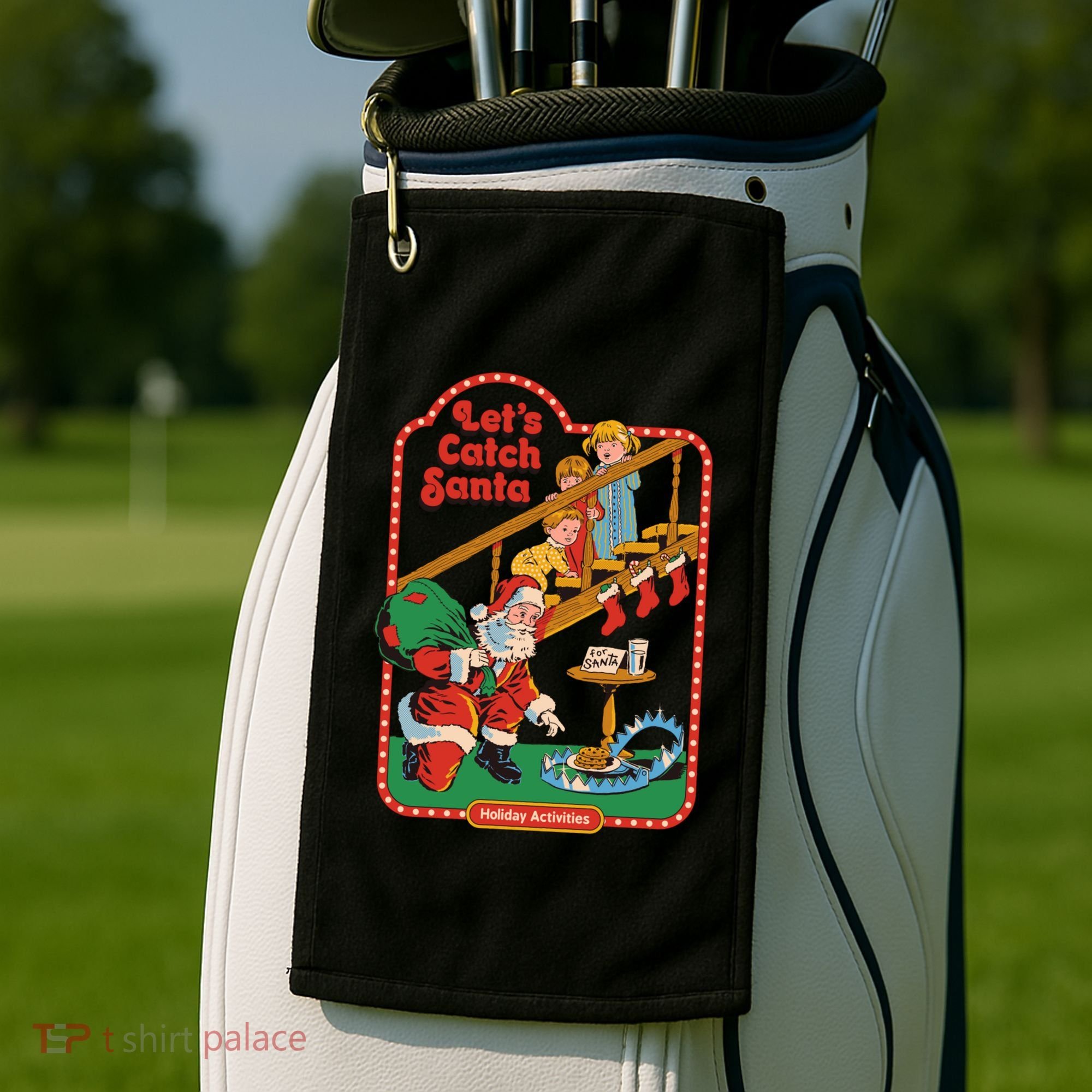 Let's Catch Santa Holiday Archives Golf Towel