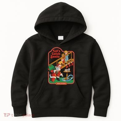 Let's Catch Santa Holiday Archives Kids Hoodie