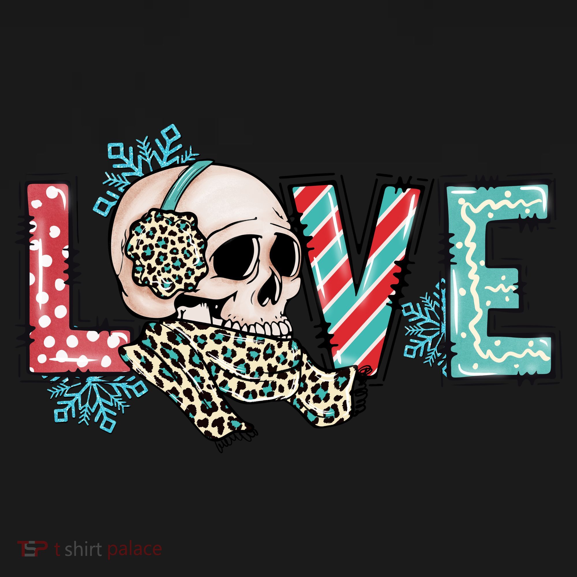 Love Christmas Skull Funny Xmas Hoilday Gift Tote Bag
