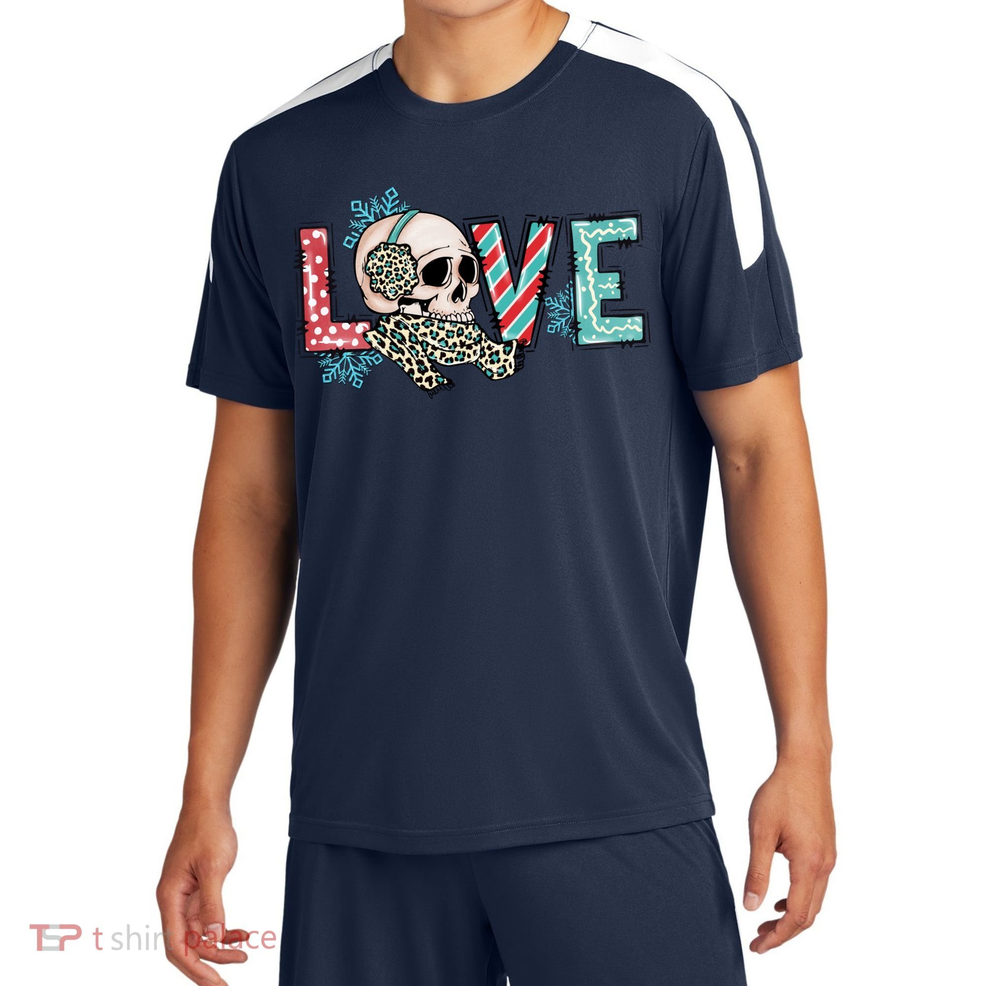 Love Christmas Skull Funny Xmas Hoilday Gift Sport-Tek Competitor United Soccer Jersey