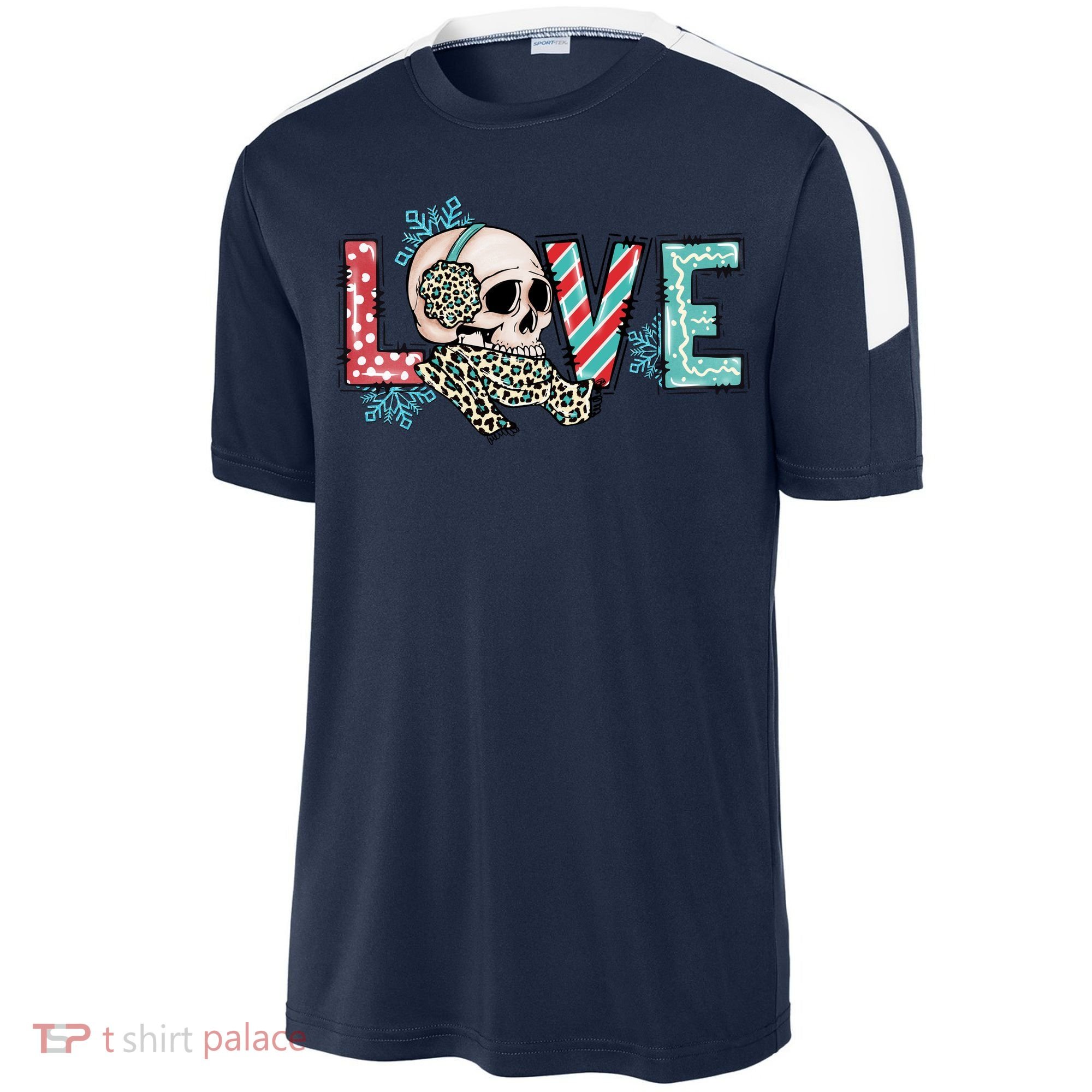 Love Christmas Skull Funny Xmas Hoilday Gift Sport-Tek Competitor United Soccer Jersey