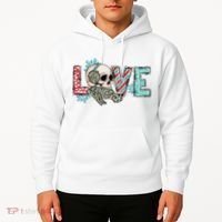 Love Christmas Skull Funny Xmas Hoilday Gift Hoodie thumb 2
