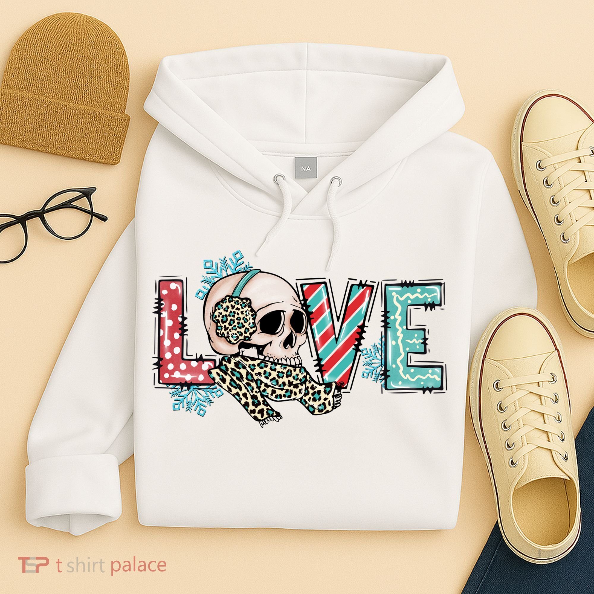 Love Christmas Skull Funny Xmas Hoilday Gift Hoodie