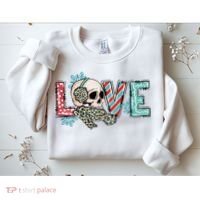 Love Christmas Skull Funny Xmas Hoilday Gift Sweatshirt thumb 2