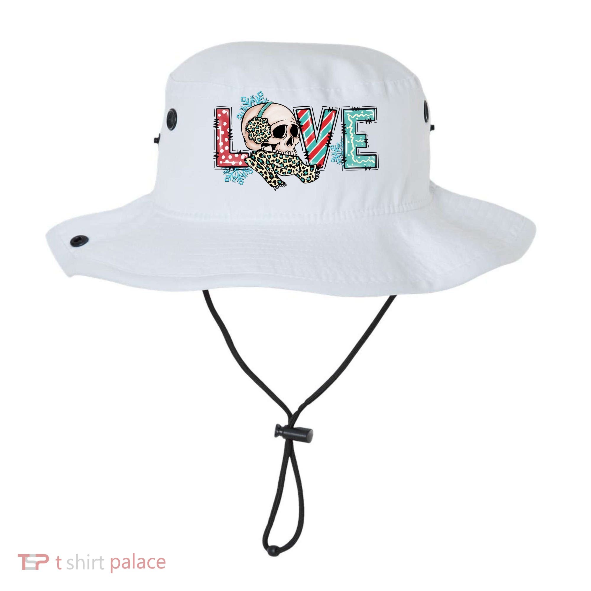 Love Christmas Skull Funny Xmas Hoilday Gift Bucket Hat