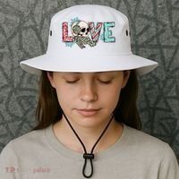 Love Christmas Skull Funny Xmas Hoilday Gift Bucket Hat thumb 3
