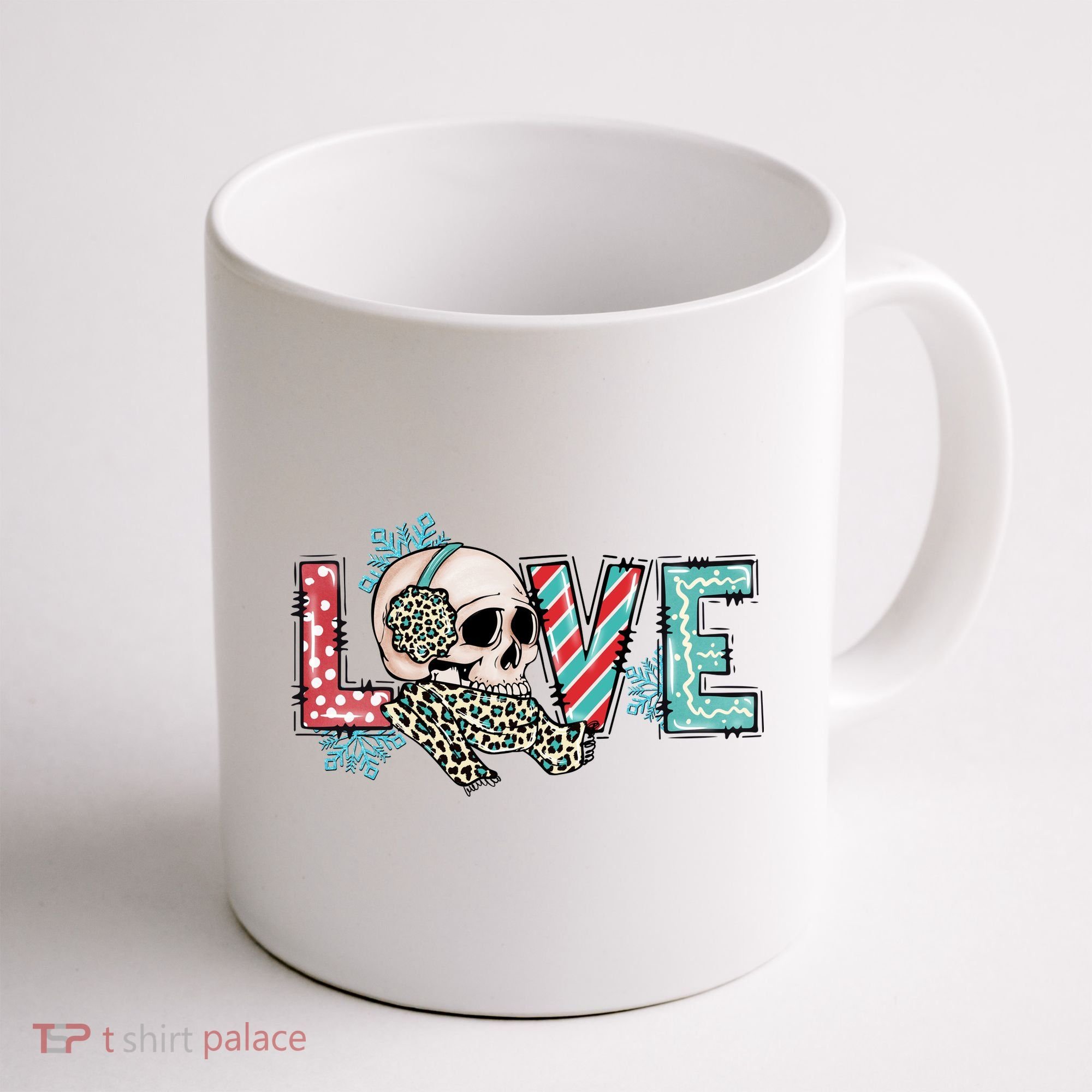 Love Christmas Skull Funny Xmas Hoilday Gift Coffee Mug