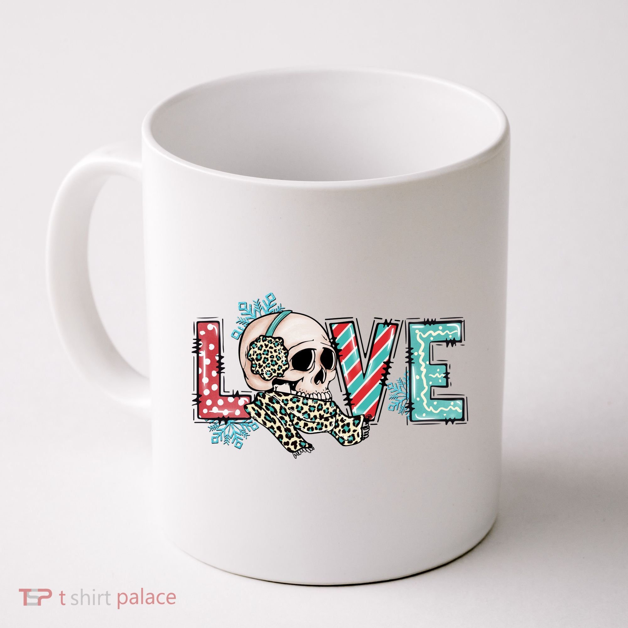 Love Christmas Skull Funny Xmas Hoilday Gift Coffee Mug