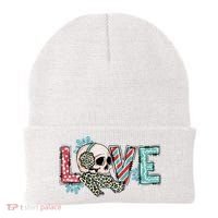 Love Christmas Skull Funny Xmas Hoilday Gift Beanie thumb 0