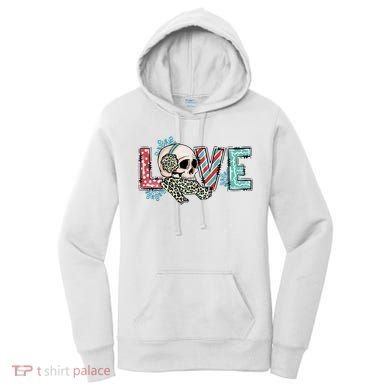 Love Christmas Skull Funny Xmas Hoilday Gift Women's Hoodie