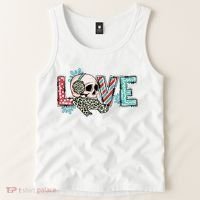 Love Christmas Skull Funny Xmas Hoilday Gift Tank Top thumb 2