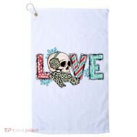 Love Christmas Skull Funny Xmas Hoilday Gift Golf Towel thumb 0