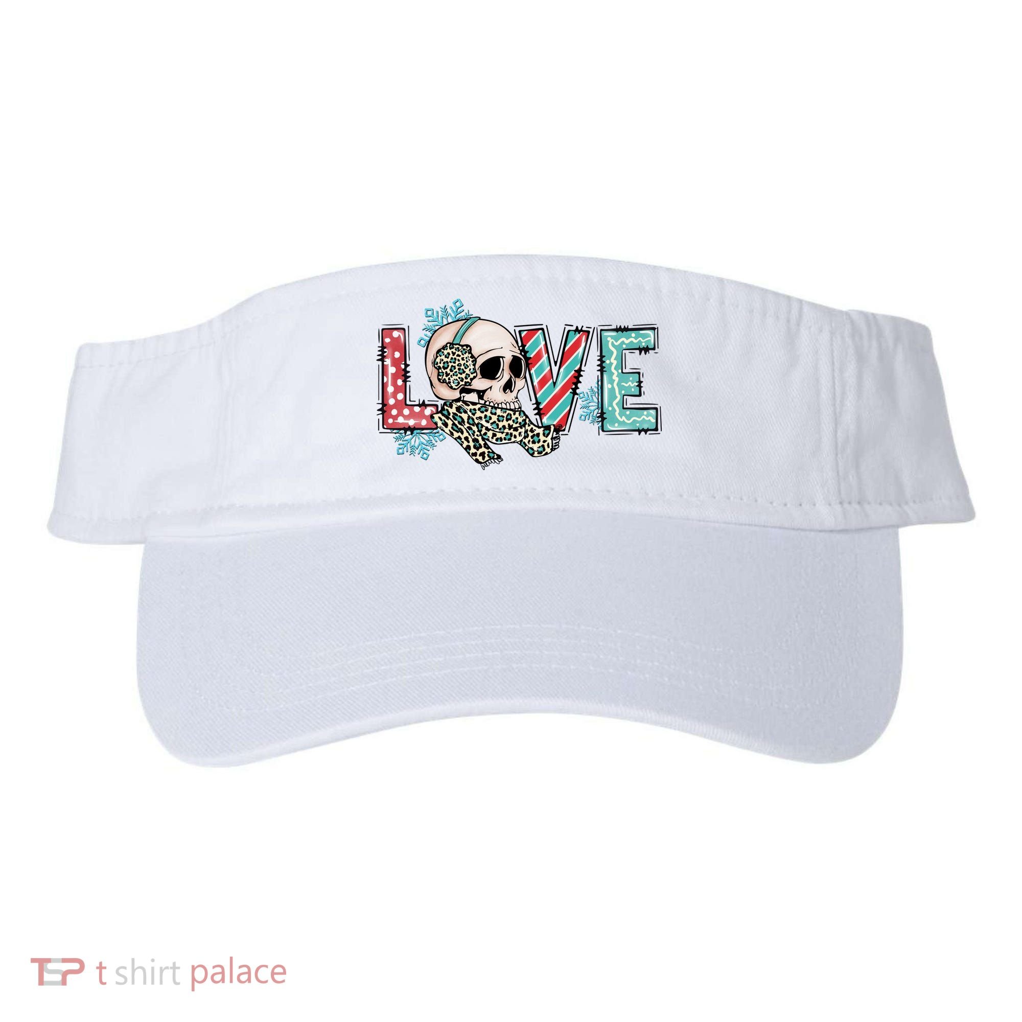 Love Christmas Skull Funny Xmas Hoilday Gift Visor