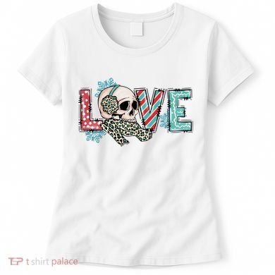 Love Christmas Skull Funny Xmas Hoilday Gift Women's T-Shirt
