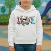 Love Christmas Skull Funny Xmas Hoilday Gift Kids Hoodie thumb 3