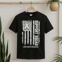 Lung Cancer Support Squad Lung Cancer Awareness T-Shirt thumb 2
