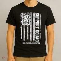 Lung Cancer Support Squad Lung Cancer Awareness T-Shirt thumb 3