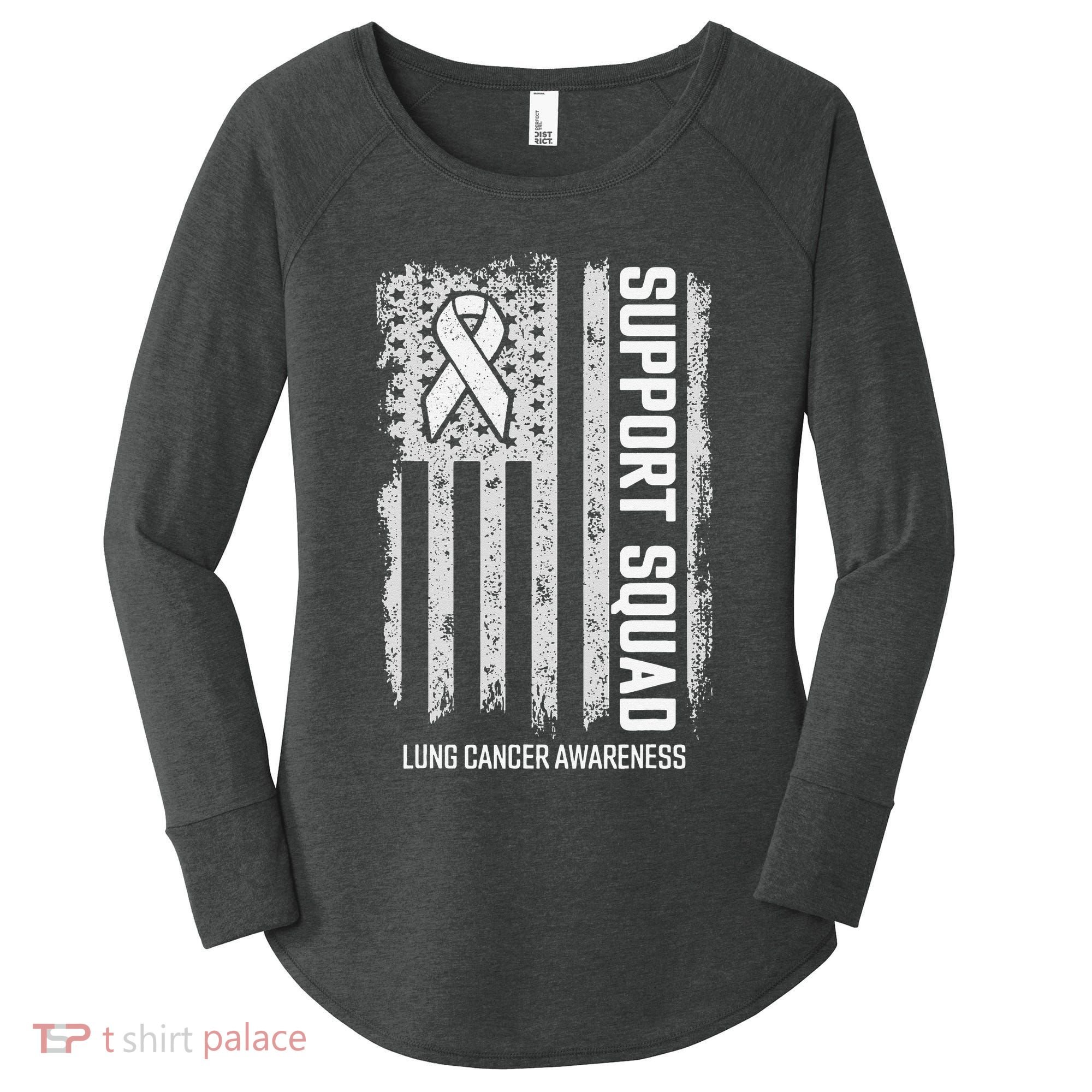 Lung Cancer Support Squad Lung Cancer Awareness Women's Perfect Tri Tunic Long Sleeve Shirt