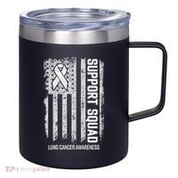 Lung Cancer Support Squad Lung Cancer Awareness 12oz Stainless Steel Coffee Mug thumb 0