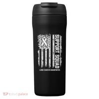 Lung Cancer Support Squad Lung Cancer Awareness 24oz Duet Stainless Steel Tumbler thumb 0