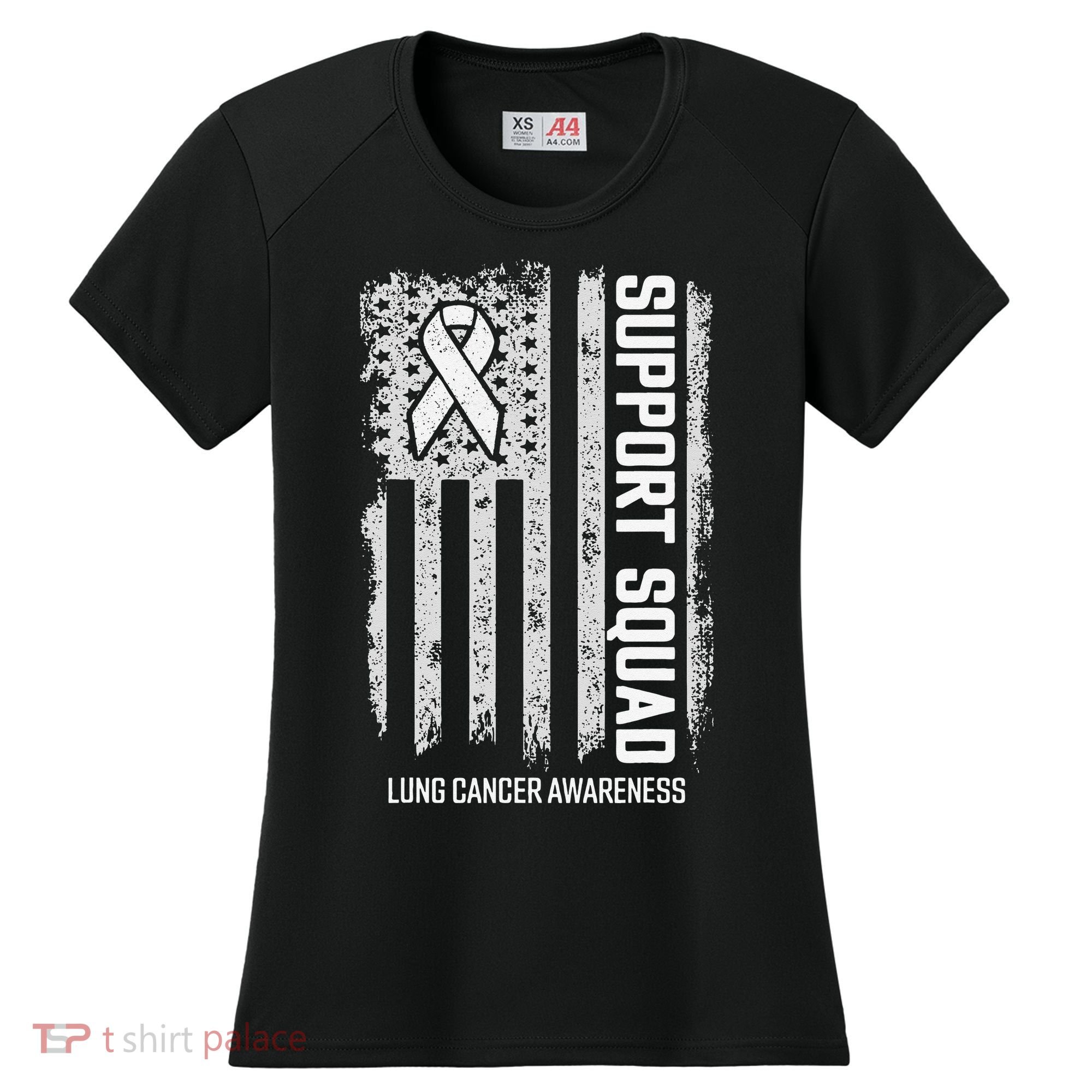 Lung Cancer Support Squad Lung Cancer Awareness Women's Cooling Performance Crew T-Shirt