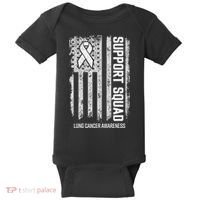 Lung Cancer Support Squad Lung Cancer Awareness Baby Bodysuit thumb 0