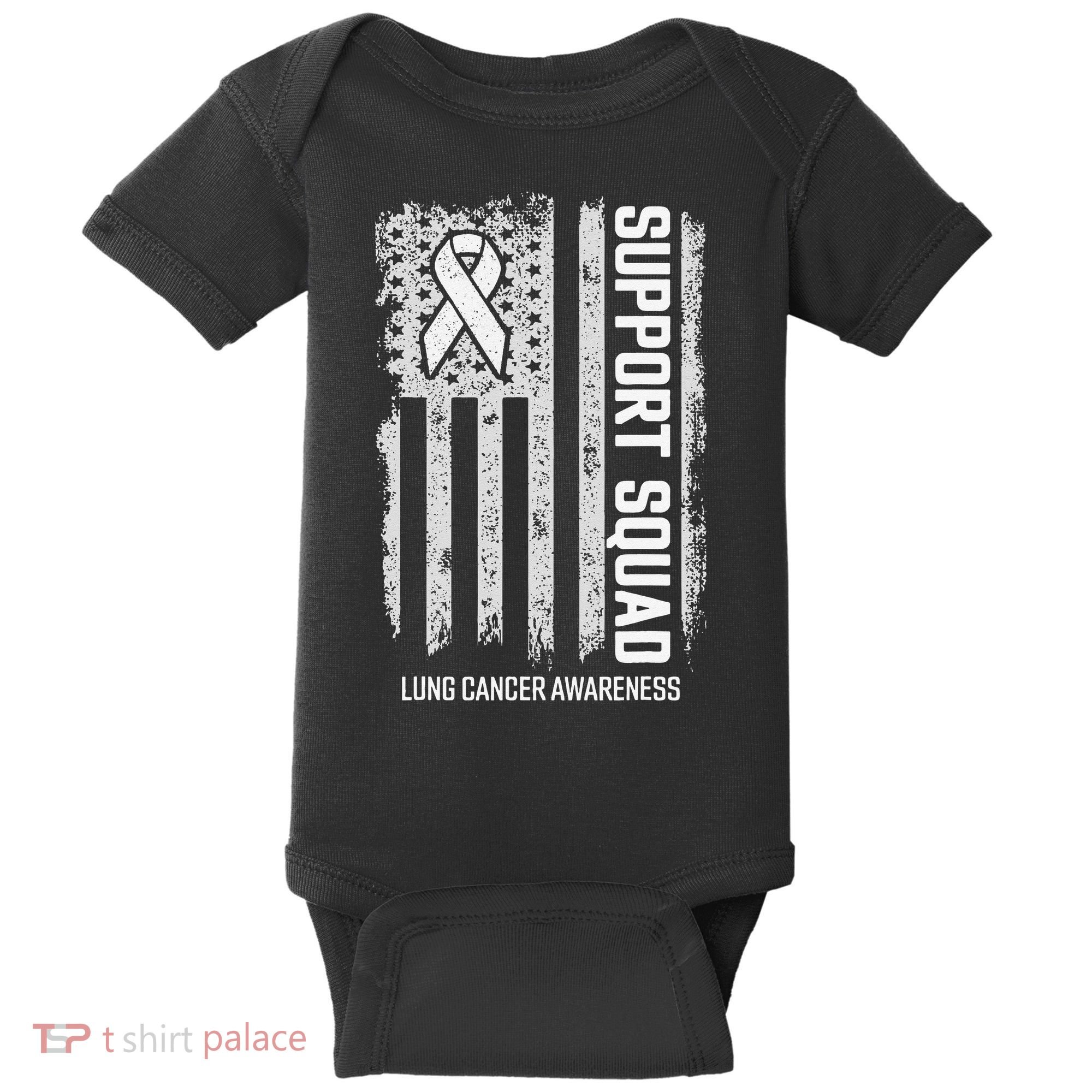 Lung Cancer Support Squad Lung Cancer Awareness Baby Bodysuit