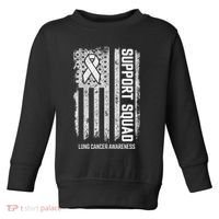 Lung Cancer Support Squad Lung Cancer Awareness Toddler Sweatshirt thumb 0
