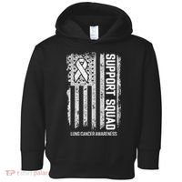 Lung Cancer Support Squad Lung Cancer Awareness Toddler Hoodie thumb 0