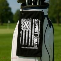 Lung Cancer Support Squad Lung Cancer Awareness Golf Towel thumb 2