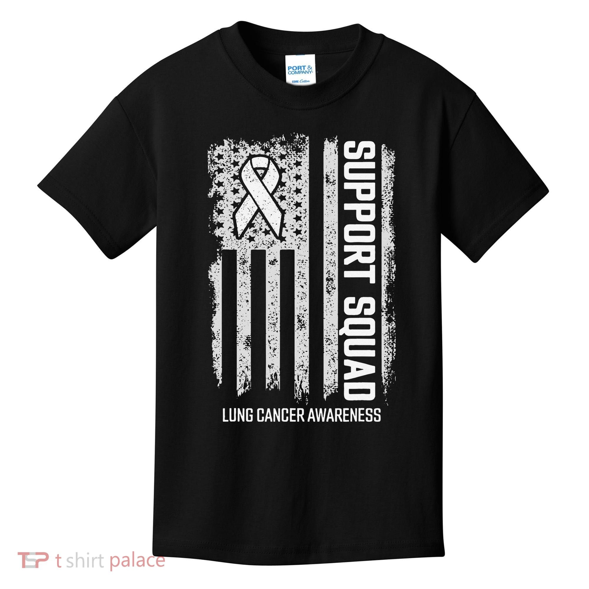 Lung Cancer Support Squad Lung Cancer Awareness Kids T-Shirt