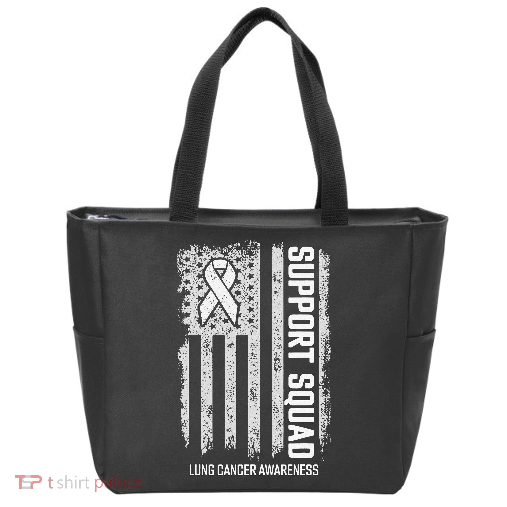 Lung Cancer Support Squad Lung Cancer Awareness Tote Bag