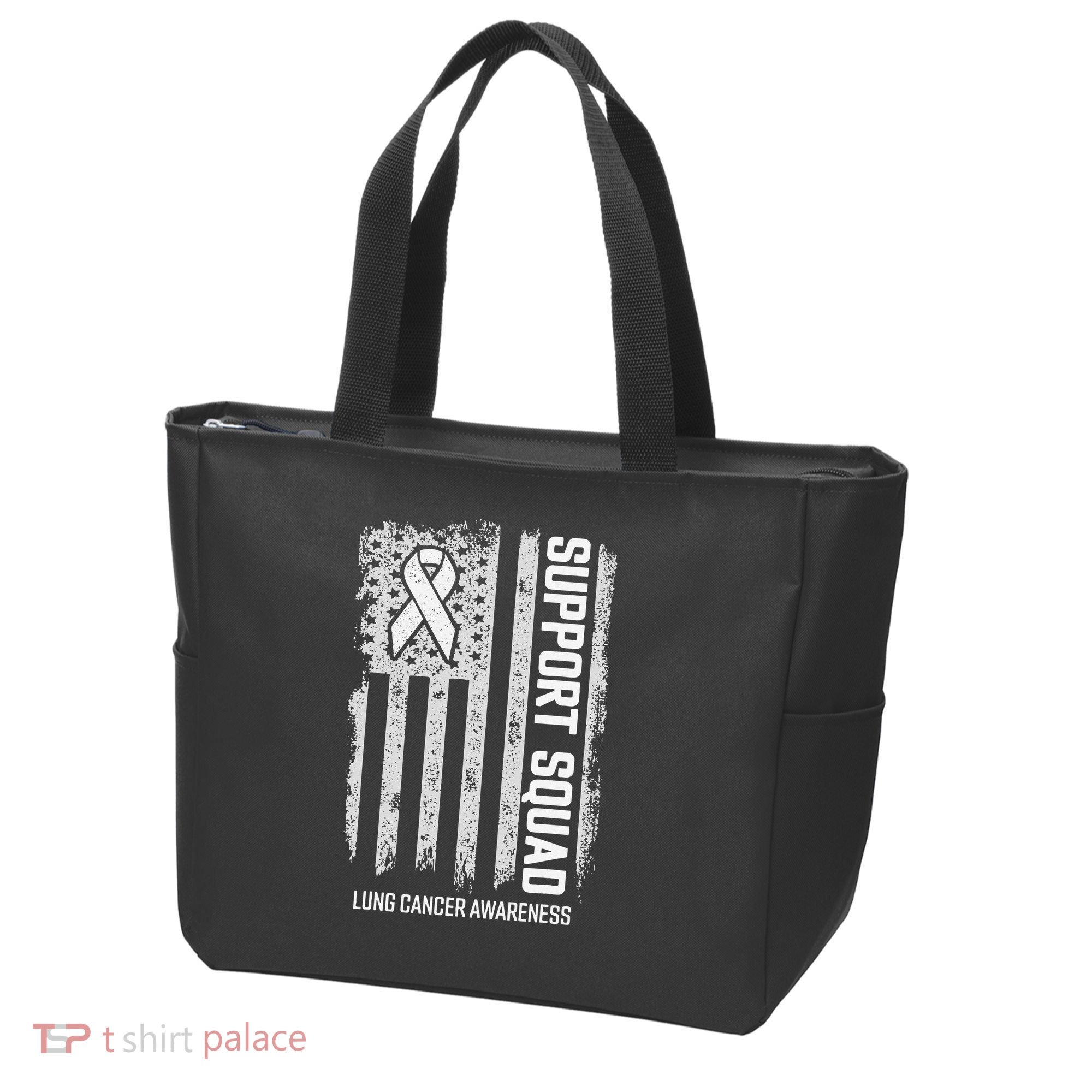 Lung Cancer Support Squad Lung Cancer Awareness Tote Bag