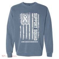 Lung Cancer Support Squad Lung Cancer Awareness Garment-Dyed Sweatshirt thumb 0