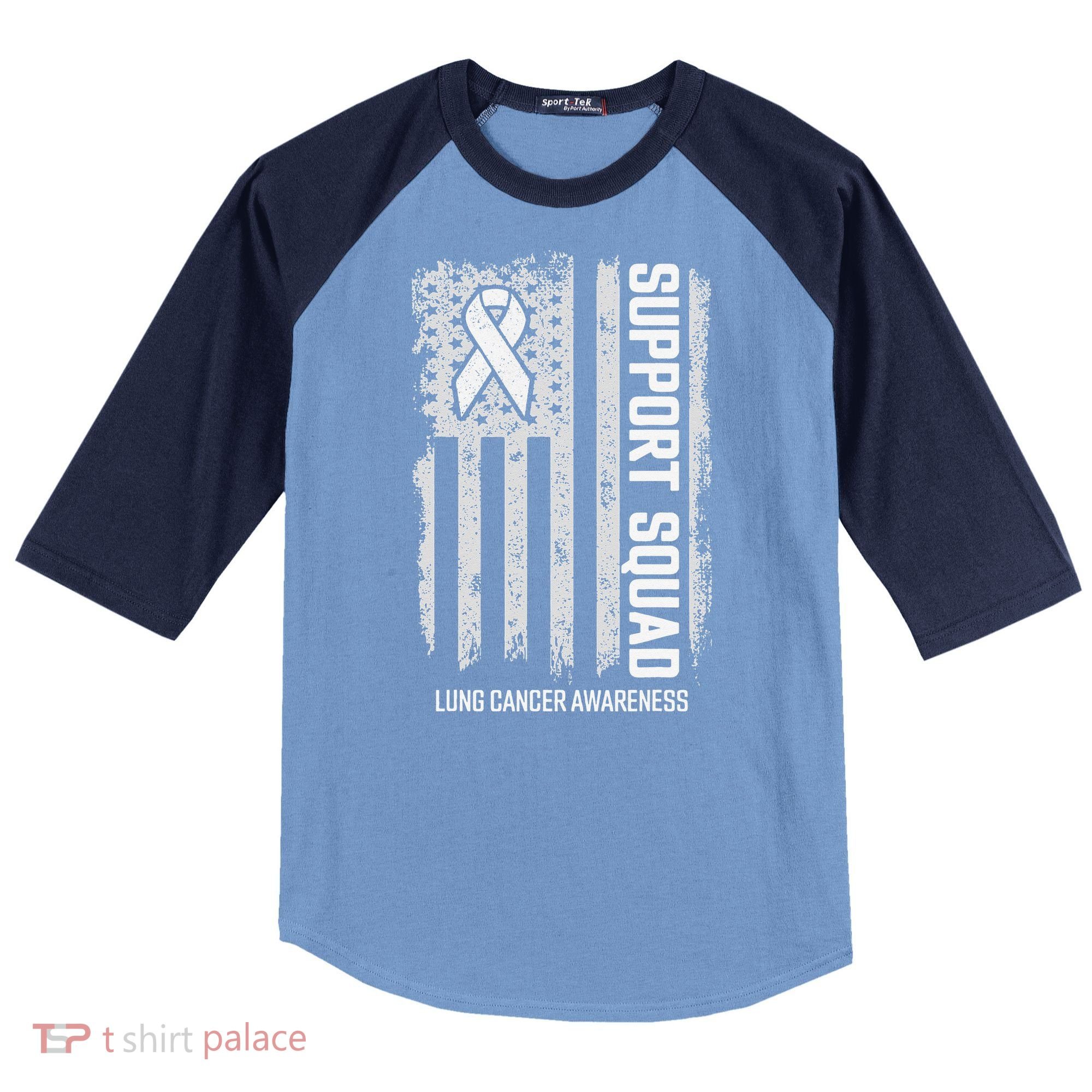 Lung Cancer Support Squad Lung Cancer Awareness Raglan Baseball Sleeve Shirt