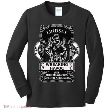 Lindsay Clan Scottish Havoc Gaelic Games Kids Long Sleeve Shirt