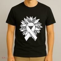 Lung Cancer Sunflower Lung Cancer Awareness T-Shirt thumb 3