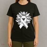 Lung Cancer Sunflower Lung Cancer Awareness T-Shirt thumb 4