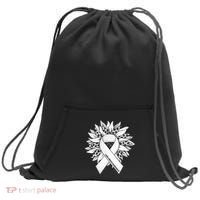 Lung Cancer Sunflower Lung Cancer Awareness Sweatshirt Cinch Pack Bag thumb 0