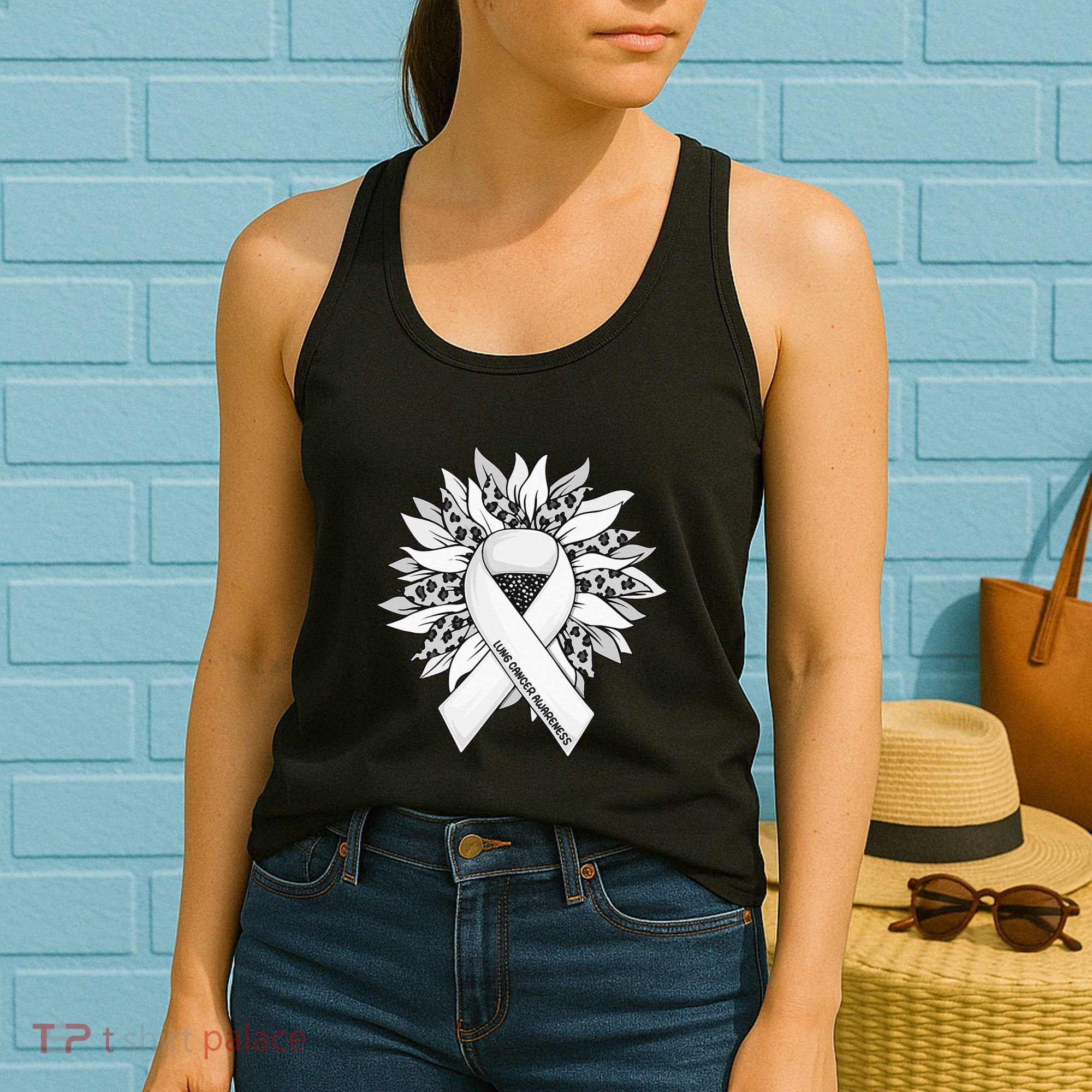 Lung Cancer Sunflower Lung Cancer Awareness Women's Tank Top