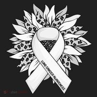Lung Cancer Sunflower Lung Cancer Awareness Hat thumb 2