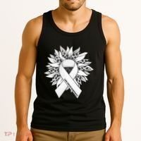Lung Cancer Sunflower Lung Cancer Awareness Tank Top thumb 3