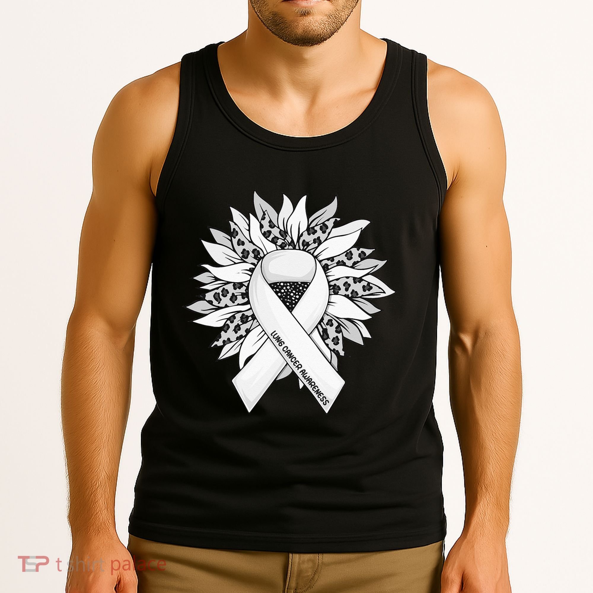 Lung Cancer Sunflower Lung Cancer Awareness Tank Top