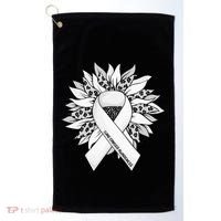 Lung Cancer Sunflower Lung Cancer Awareness Golf Towel thumb 0