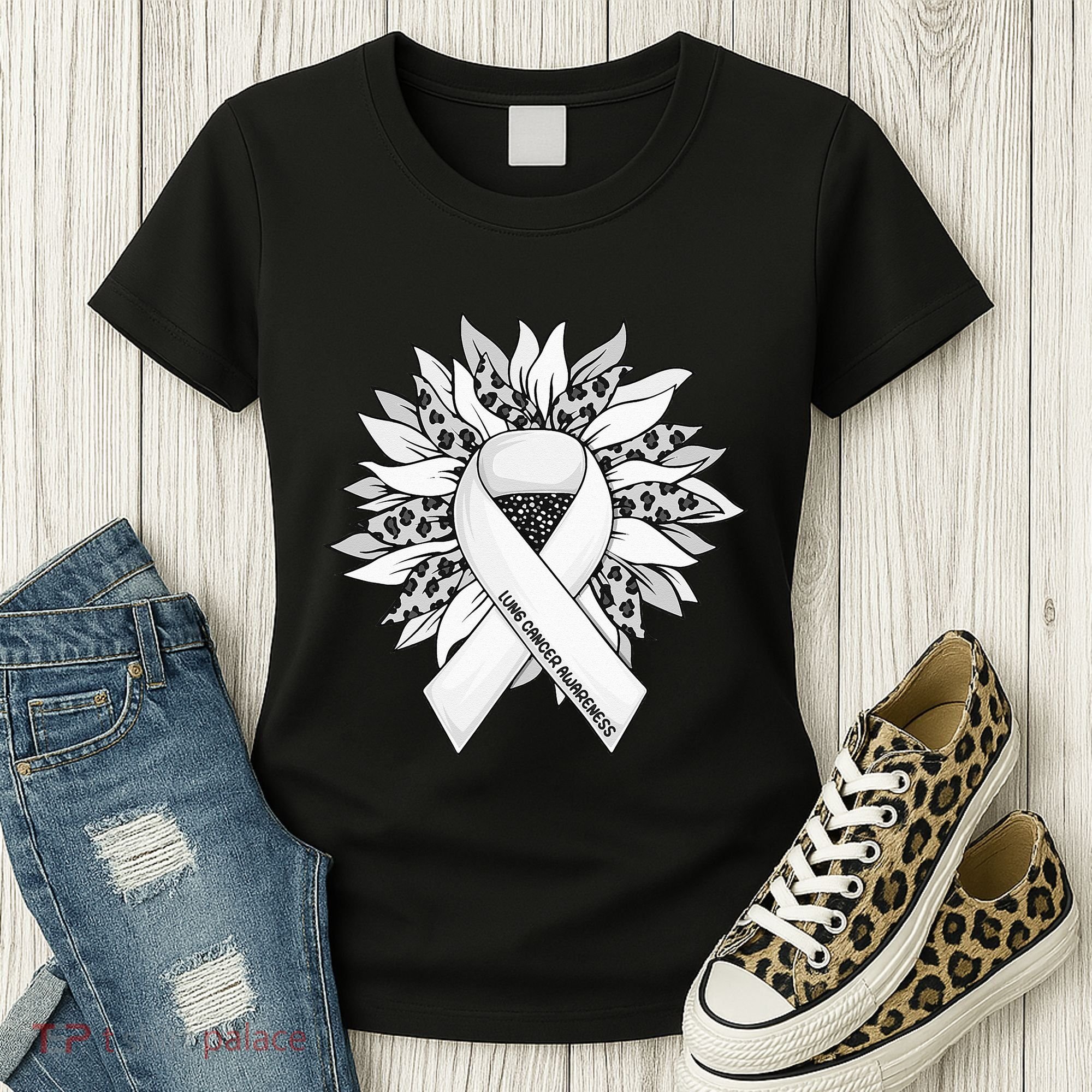 Lung Cancer Sunflower Lung Cancer Awareness Women's T-Shirt
