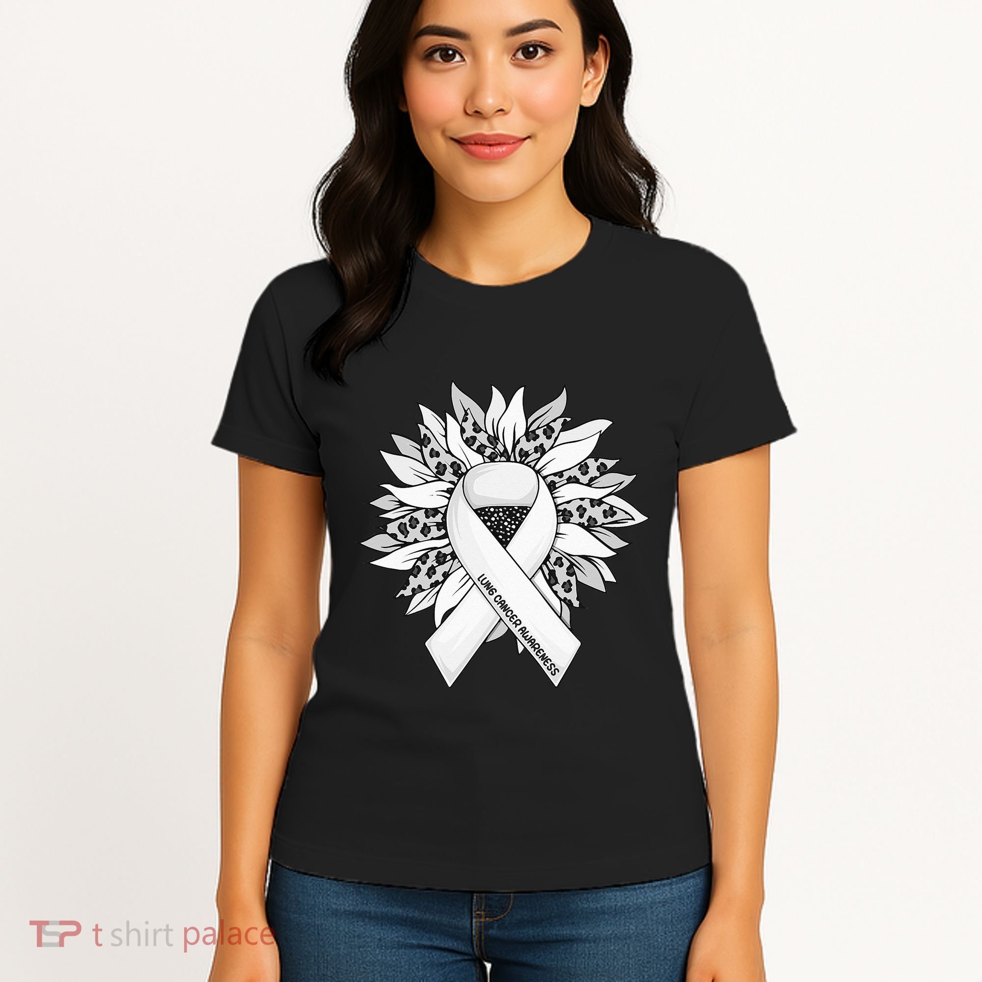 Lung Cancer Sunflower Lung Cancer Awareness Women's T-Shirt